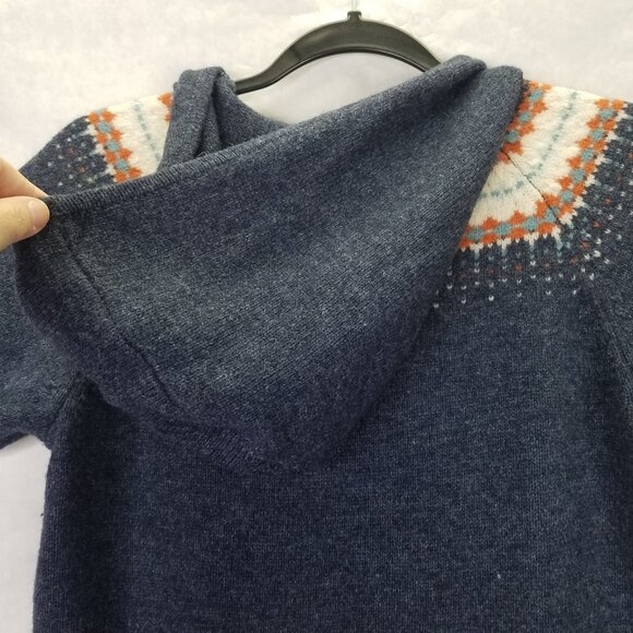 Blue Knit Wool Women's Top with Hood - Picture 8 of 14